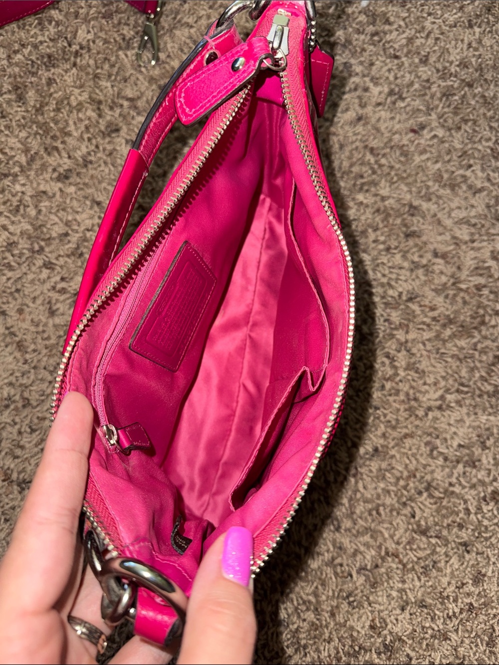 Coach Patent Leather Shoulder Bag in Hot Pink - Picture 5 of 5